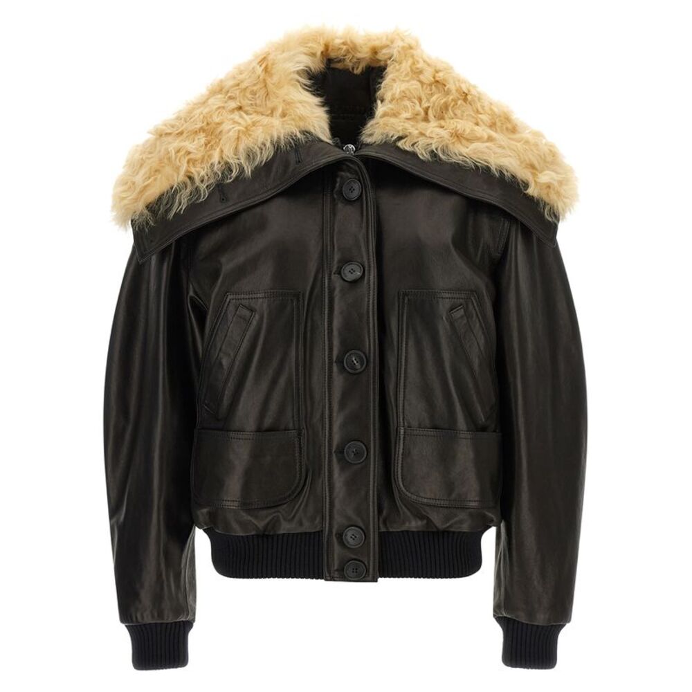 The Attico Black Lamb Leather Leather Women's Jacket